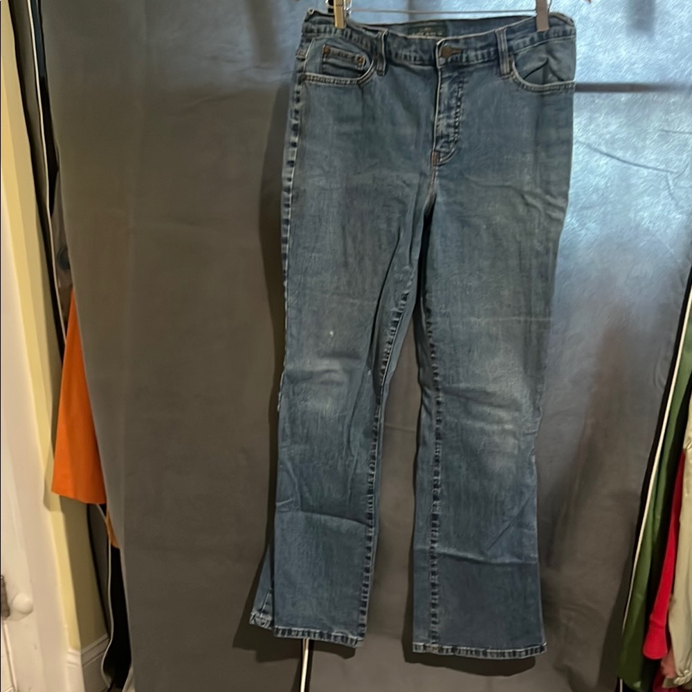 Blue Flare Wide Leg Jeans with Medium Wash